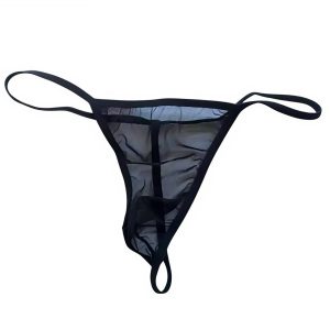 чоловічі стрінги прозорі чорні, тонка еластична сітка