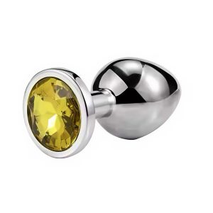 анальна пробка з кристалом, нержавіюча сталь 9 см