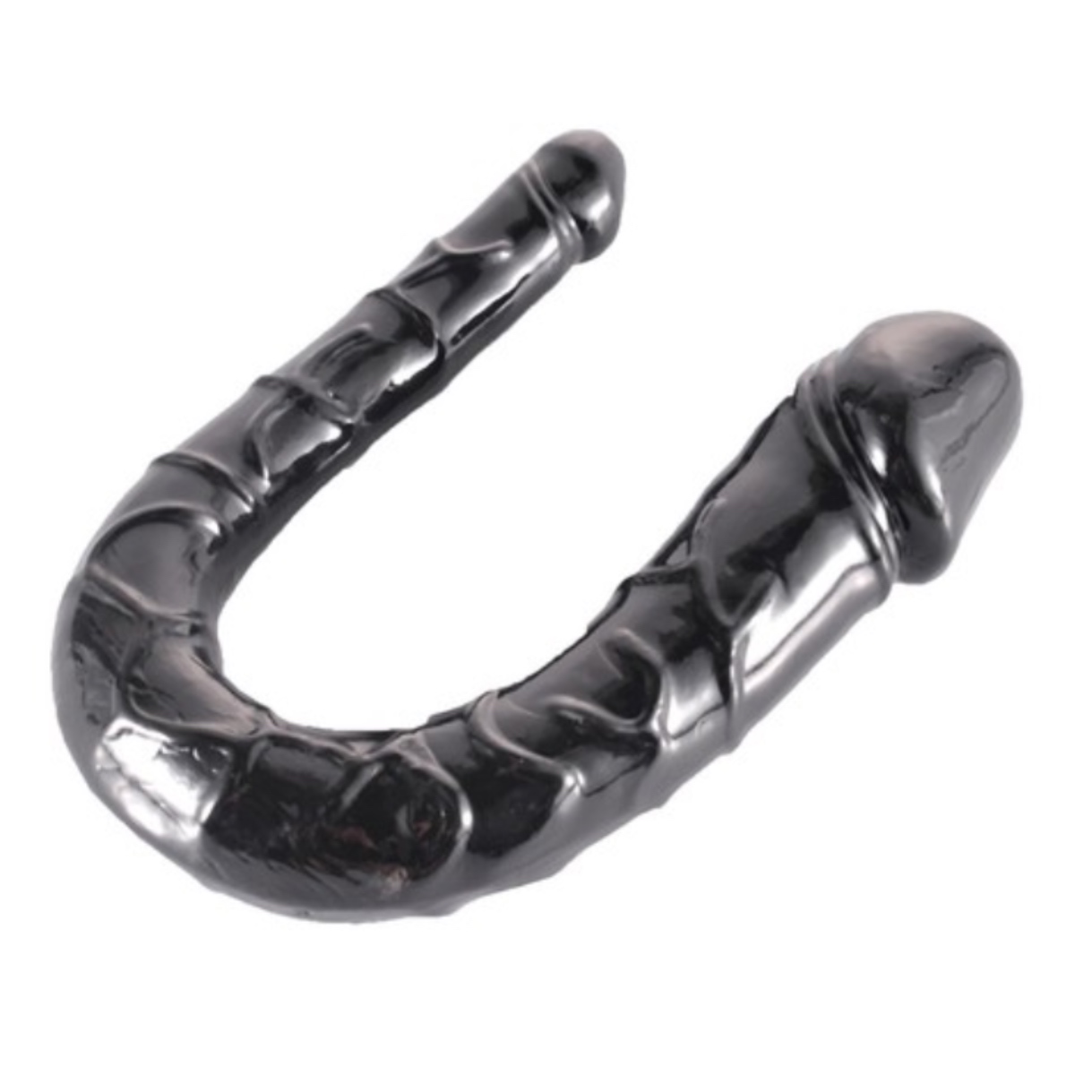 Подвійний чорний фалоімітатор 28 см із різною товщиною кінців - Зображення 3