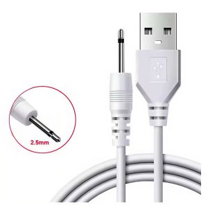 USB-кабель для зарядки вібратора з роз’ємом DC 2.5 мм, білий