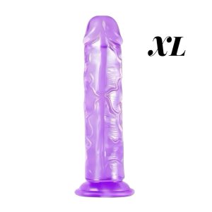 фалоімітатор фіолетовий рельєфний з присоскою, еластичний