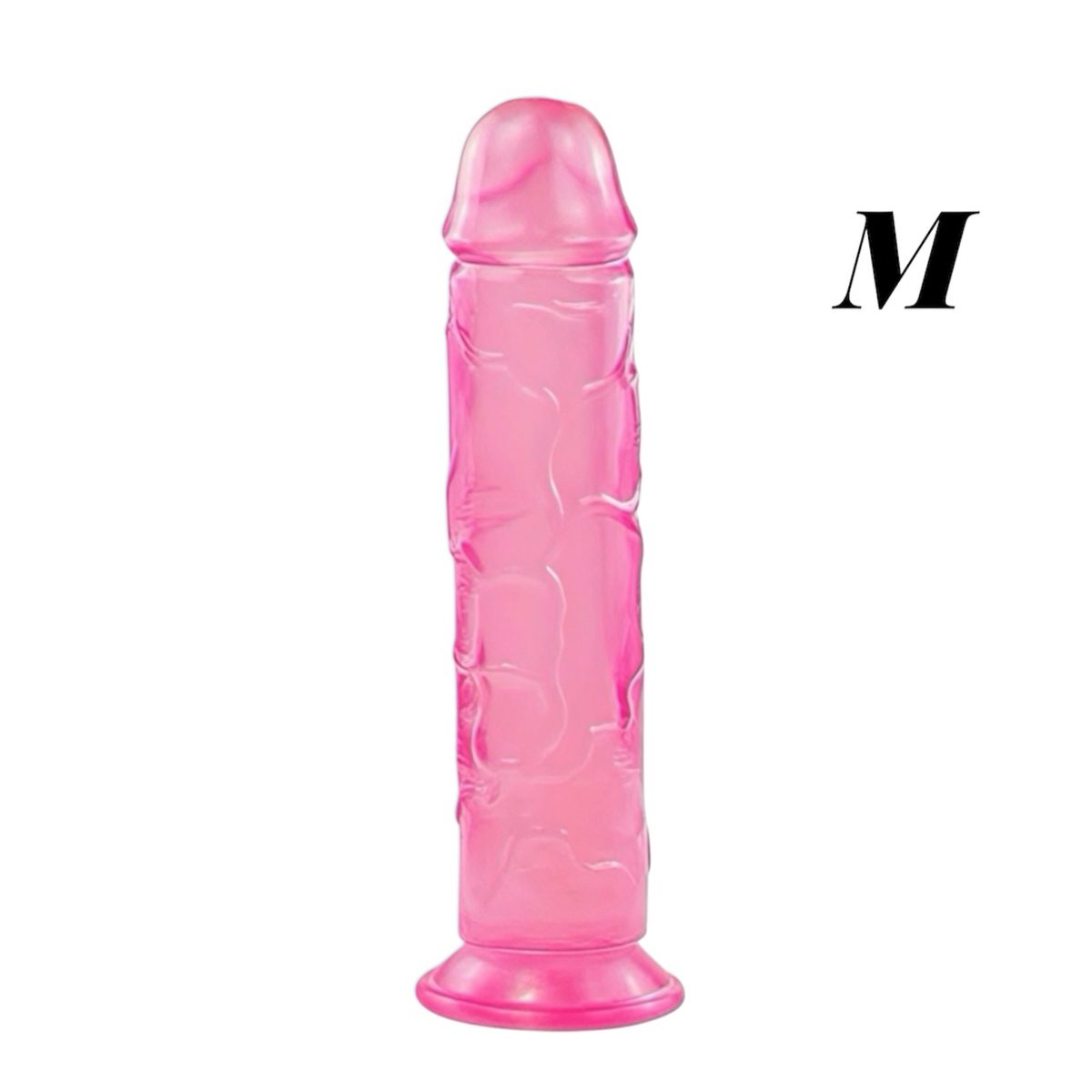 фалоімітатор рельєфний рожевий з присоскою для вагінального та анального використання