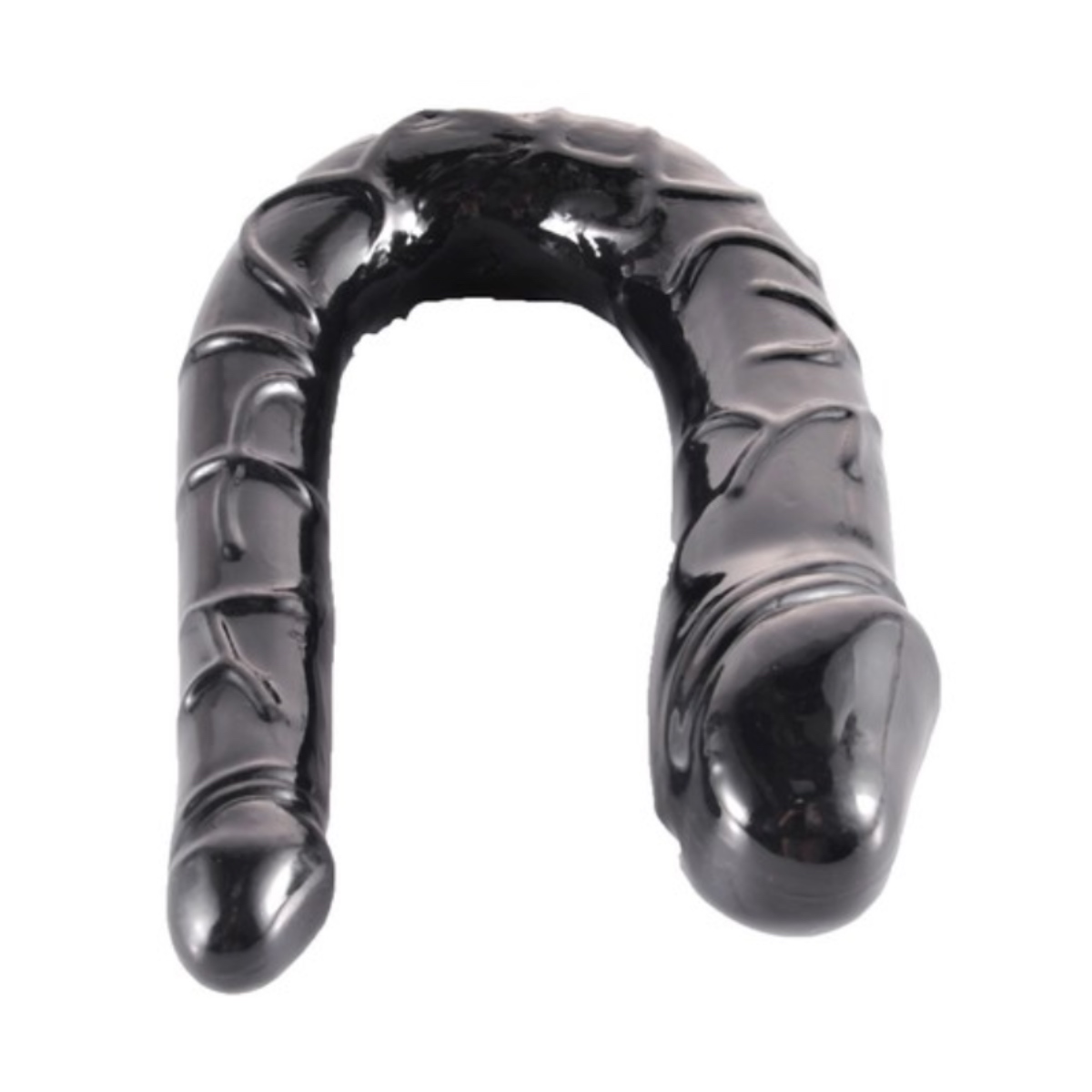 Подвійний чорний фалоімітатор 28 см із різною товщиною кінців - Зображення 4