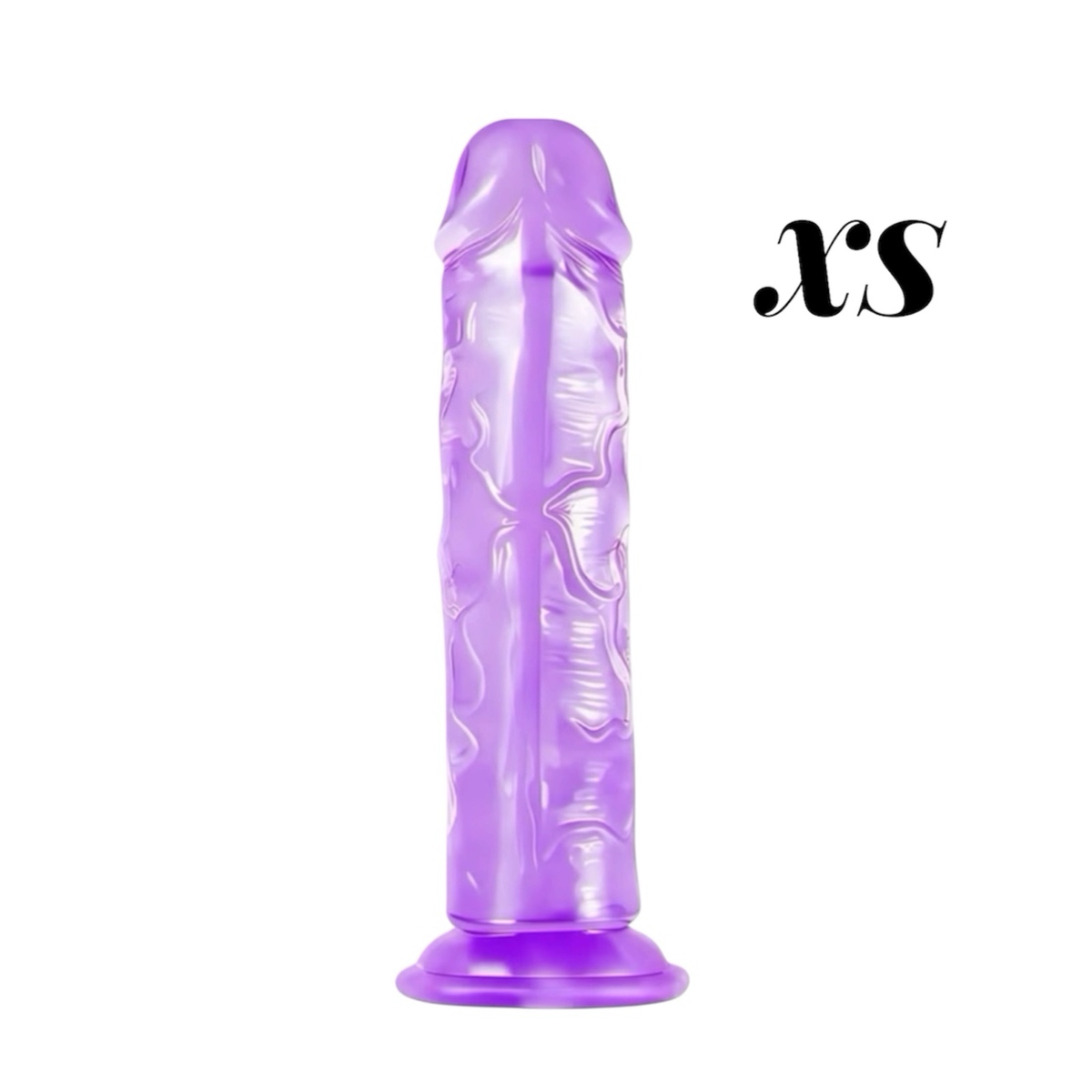 фалоімітатор фіолетовий прозорий рельєфний з присоскою