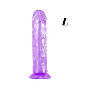 фалоімітатор фіолетовий рельєфний з присоскою для вагінального та анального використання