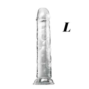 фалоімітатор прозорий рельєфний з присоскою для вагінального та анального використання