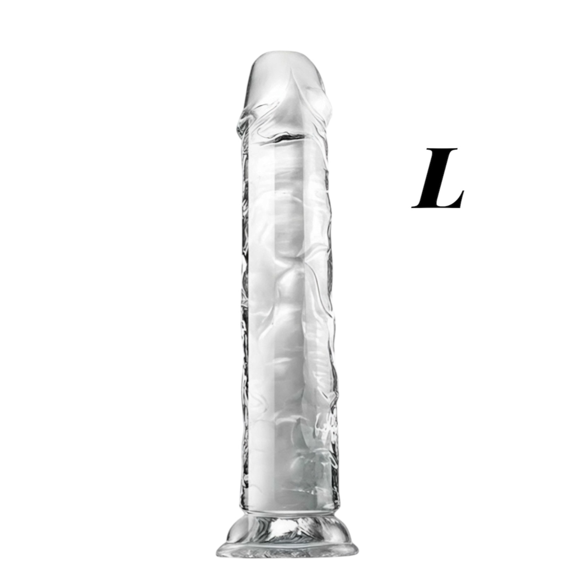 фалоімітатор прозорий рельєфний з присоскою для вагінального та анального використання