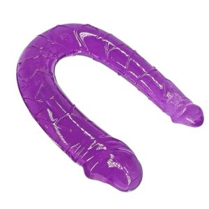 подвійний фалоімітатор гнучкий фіолетовий силіконовий