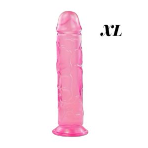 фалоімітатор рожевий рельєфний з присоскою, еластичний