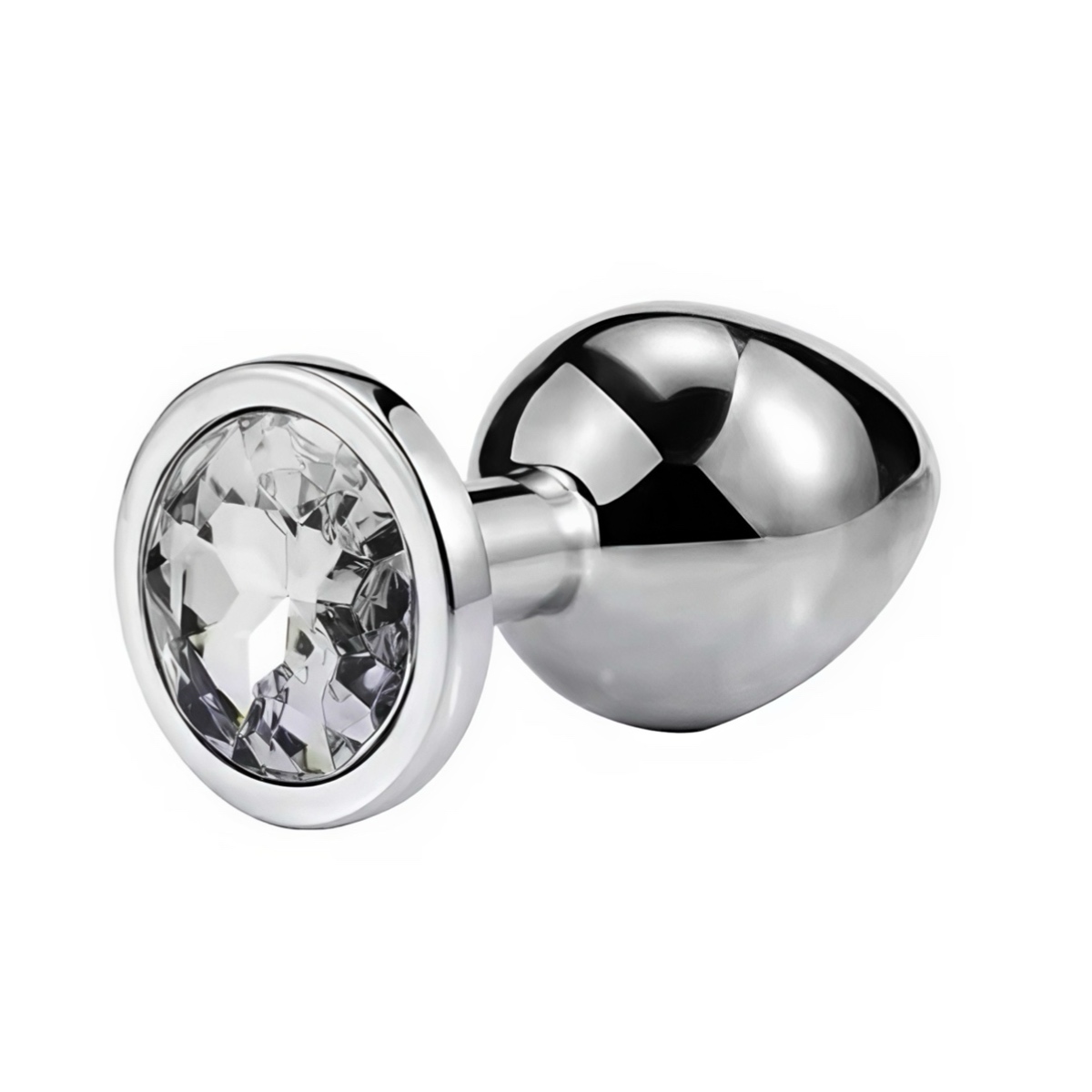 анальна пробка з кристалом, металева, нержавіюча сталь