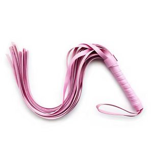 пльотка для БДСМ з еко-шкіри рожевий з петлею на ручці для домінування