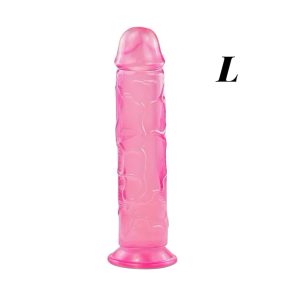 фалоімітатор рожевий рельєфний з присоскою для вагінального та анального використання