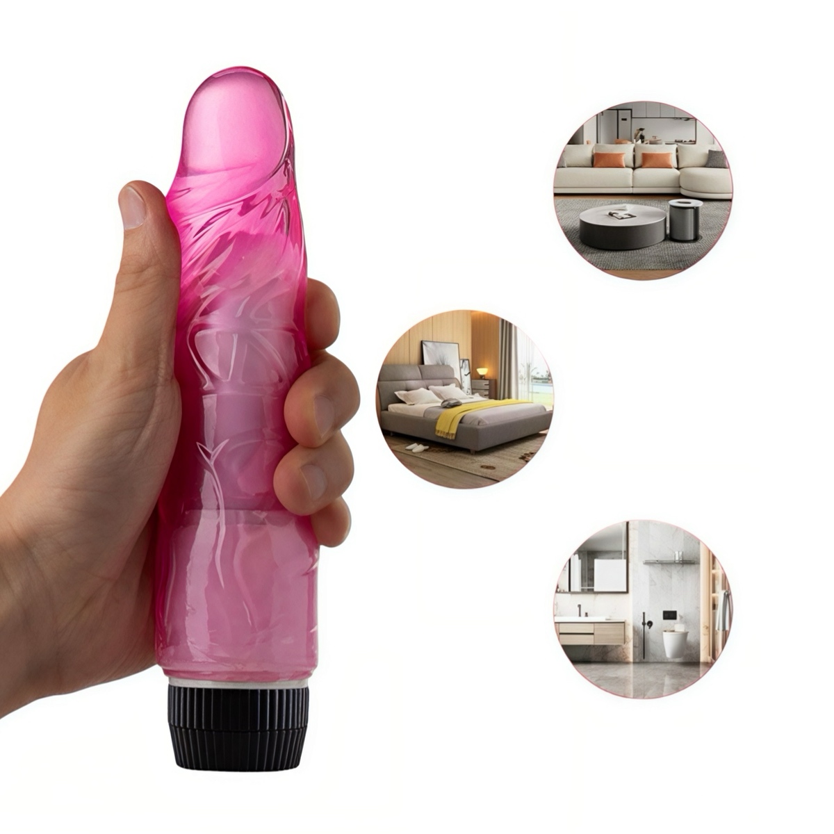 Реалістичний рожевий вібратор з плавною вібрацією 18.5 см — изображение 3