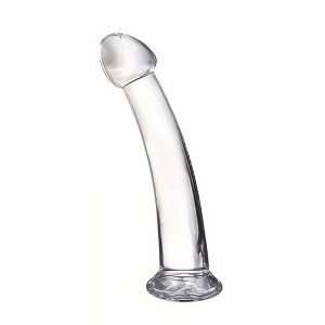 фалоімітатор прозорий гладкий на присосці для анального та вагінального використання, силікон