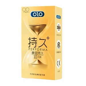 презервативи OLO Performa рельєфні з точками по довжині пролонгуючі, 10 шт