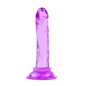 фалоімітатор фіолетовий 14 см рельєфний з присоскою для вагінального та анального використання