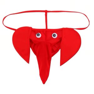 чоловічі еротичні стрінги слоник червоні еластична тематична білизна