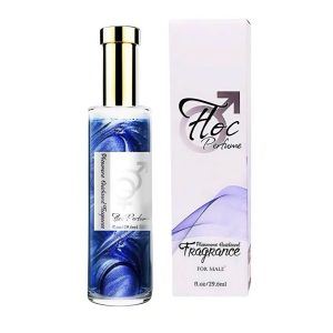 чоловічі парфуми Tono Hime Shimmer Perfume з феромонами та шиммером 30 мл синій флакон зі свіжим ароматом