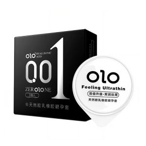 ультратонкі презервативи OLO Zerolone 0,01 мм класичні з натурального латексу 3 штуки в індивідуальних блістерах