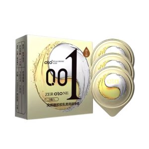 ультратонкі презервативи OLO Ultra Thin Ice & Fire 0,01 мм з гіалуроновою кислотою 3 штуки в індивідуальних блістерах