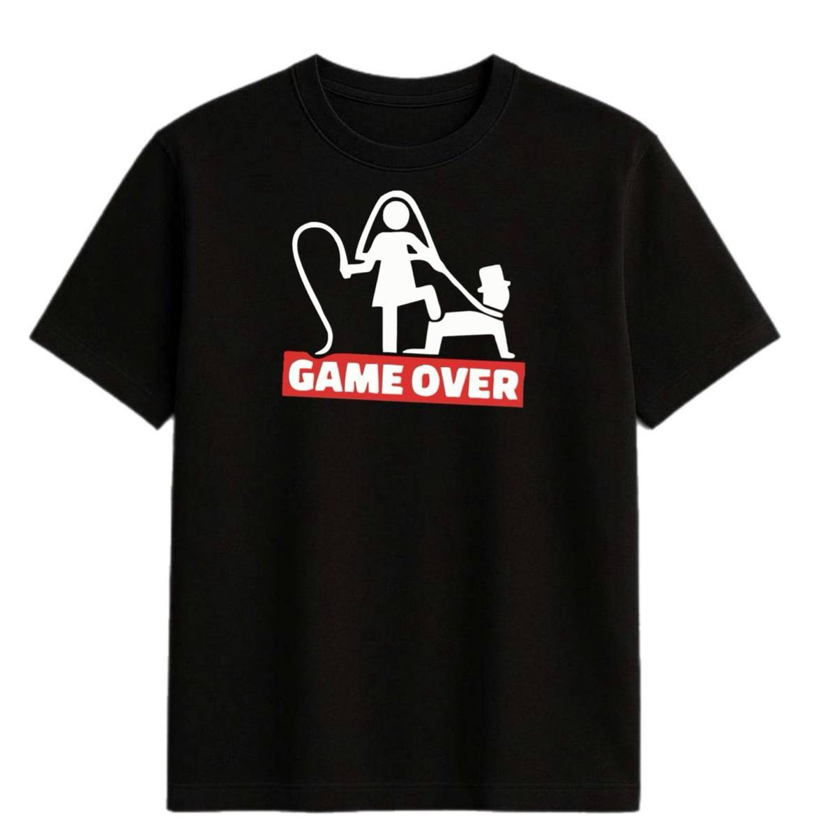 Футболка жіноча з принтом «Game Over» чорна, бавовняна - Зображення 2
