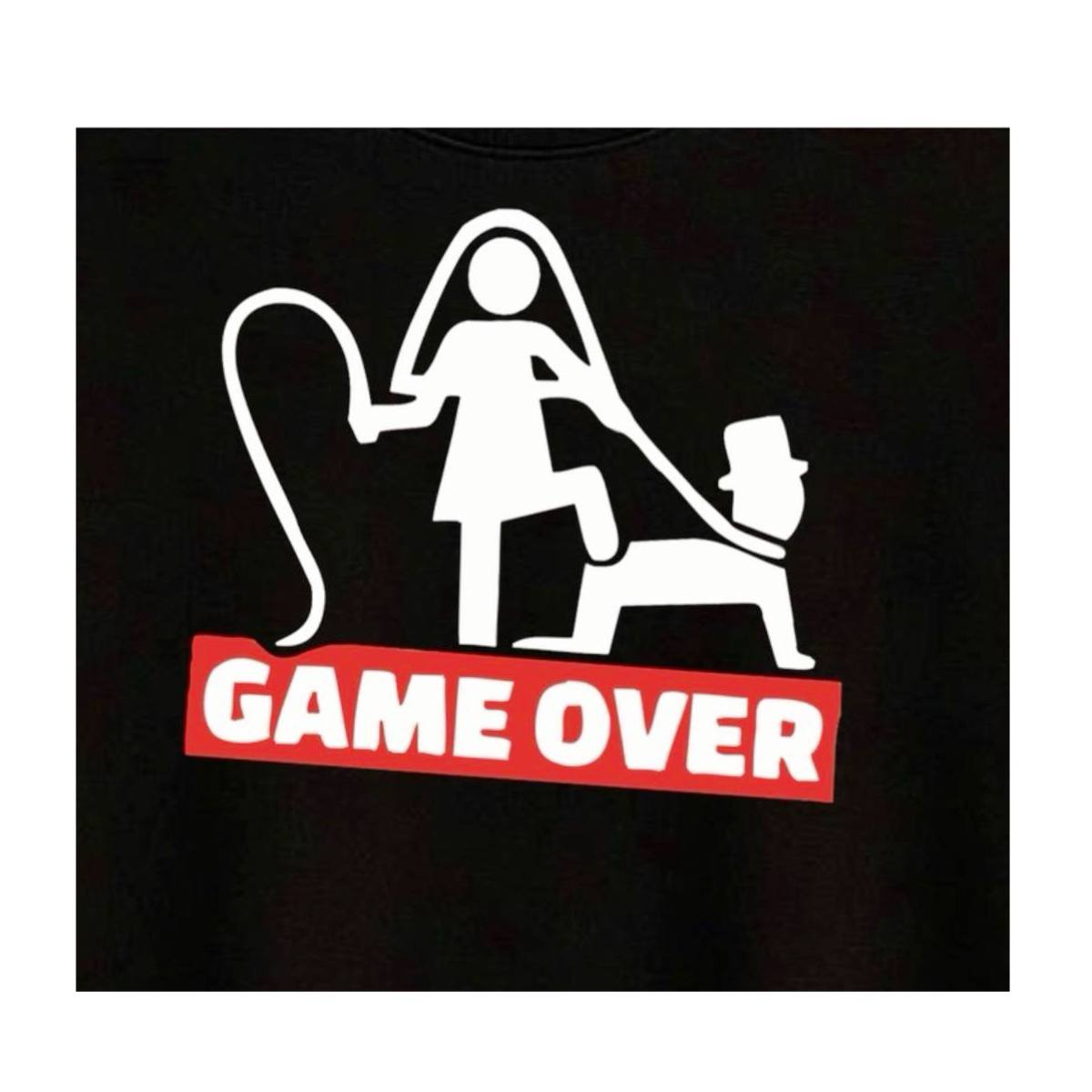Футболка жіноча з принтом «Game Over» чорна, бавовняна - Зображення 3